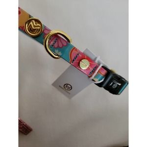 water pooch dog collar for medium dogs waterproof teal flowers 16 in adjustable